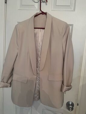 Women's Cream Shawl Collar Blazer